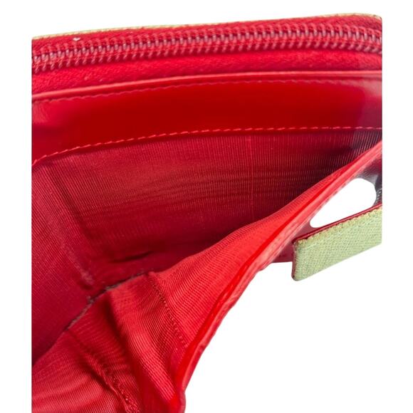 Prada Two Tone Wallet Purse in Canvas and Red Leather Mint Condition - Picture 10 of 16
